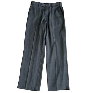 David Taylor Collection Subtle Flat Front Gray Dress Pants, Size 32x30